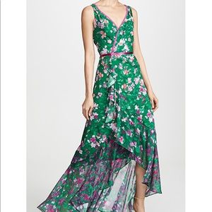 Marchesa Notte Emerald Floral Maxi Dress sz 8
